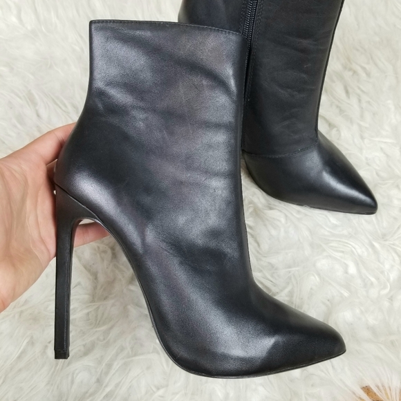 Tony Bianco Shoes - TONY BIANCO Black Leather Pointed Toe High Heel Ankle Boots Freddie US 7